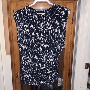 Michael Kors Women's Black and White Patterned Top